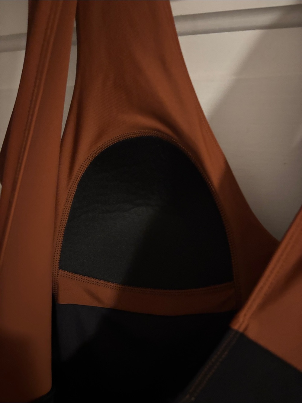 Summersalt Two-Tone One-Piece Swimsuit in Copper Brown and Black - Picture 3 of 5